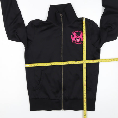 Kappa Women’s Black Track Jacket L Riding Club Logo Zip Front