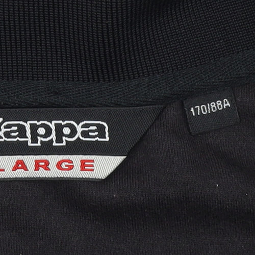 Kappa Women’s Black Track Jacket L Riding Club Logo Zip Front