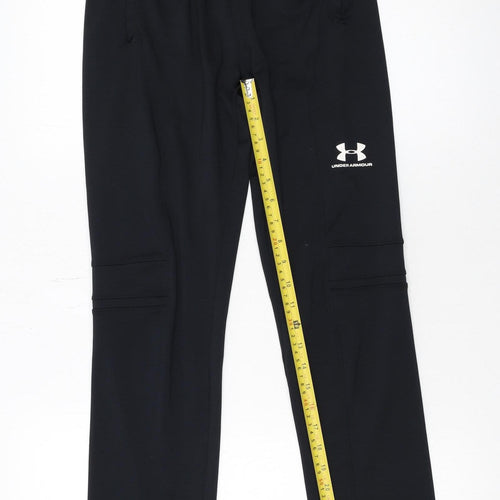 Under Armour Boys Black 14 Years Track Pants Slim Fit Breathable Activewear