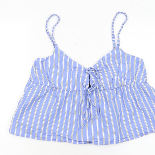 H&M Divided Women’s Blue Striped Camisole Tank Top Size L