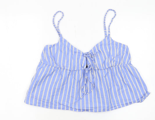 H&M Divided Women’s Blue Striped Camisole Tank Top Size L