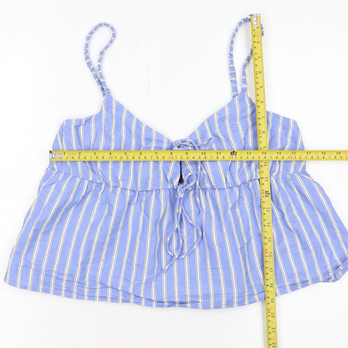 H&M Divided Women’s Blue Striped Camisole Tank Top Size L