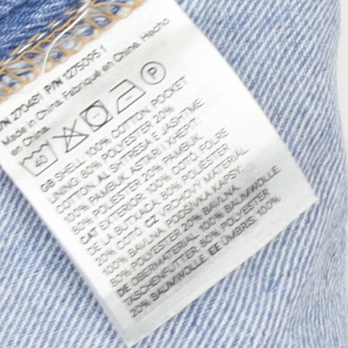H&M Women Blue Denim Chino Shorts Size L Cotton Drawstring Casual