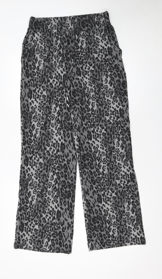 Marks and Spencer Women’s Grey Leopard Print Jersey Trousers Size 10