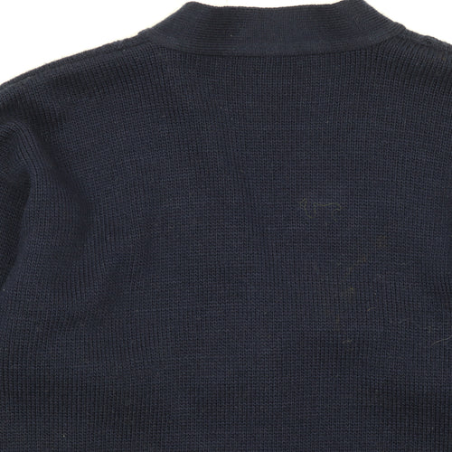 Adams Girls Blue Acrylic Button-Up Knit Cardigan 10 Years