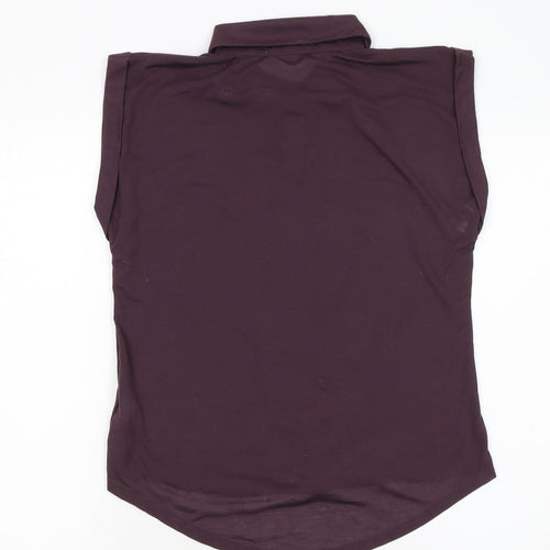 River Island Women's Purple Button-Up Collared Sleeveless Blouse Size 8