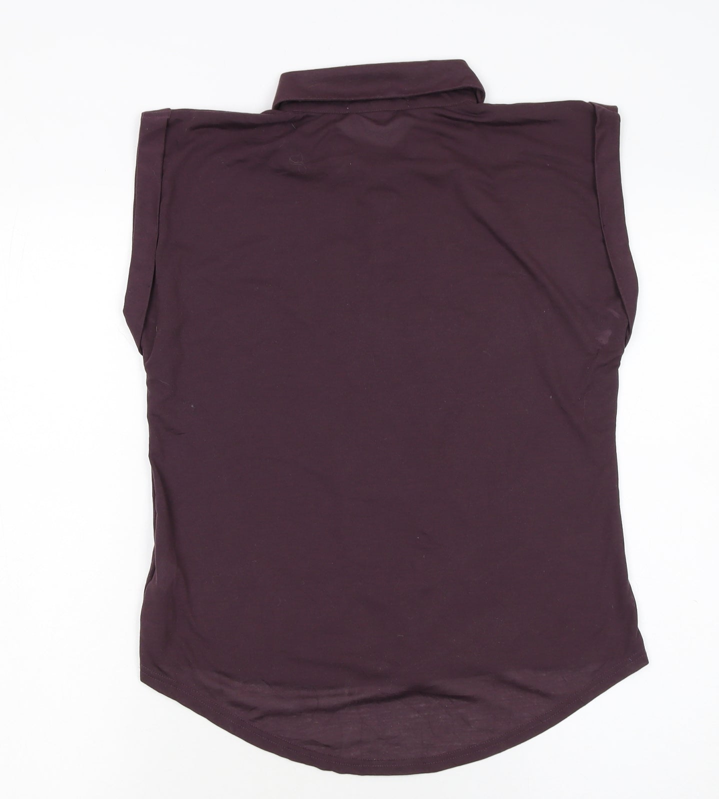 River Island Women's Purple Button-Up Collared Sleeveless Blouse Size 8