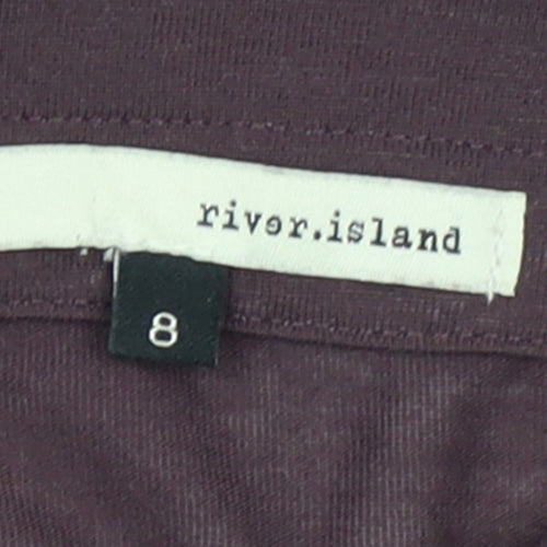 River Island Women's Purple Button-Up Collared Sleeveless Blouse Size 8