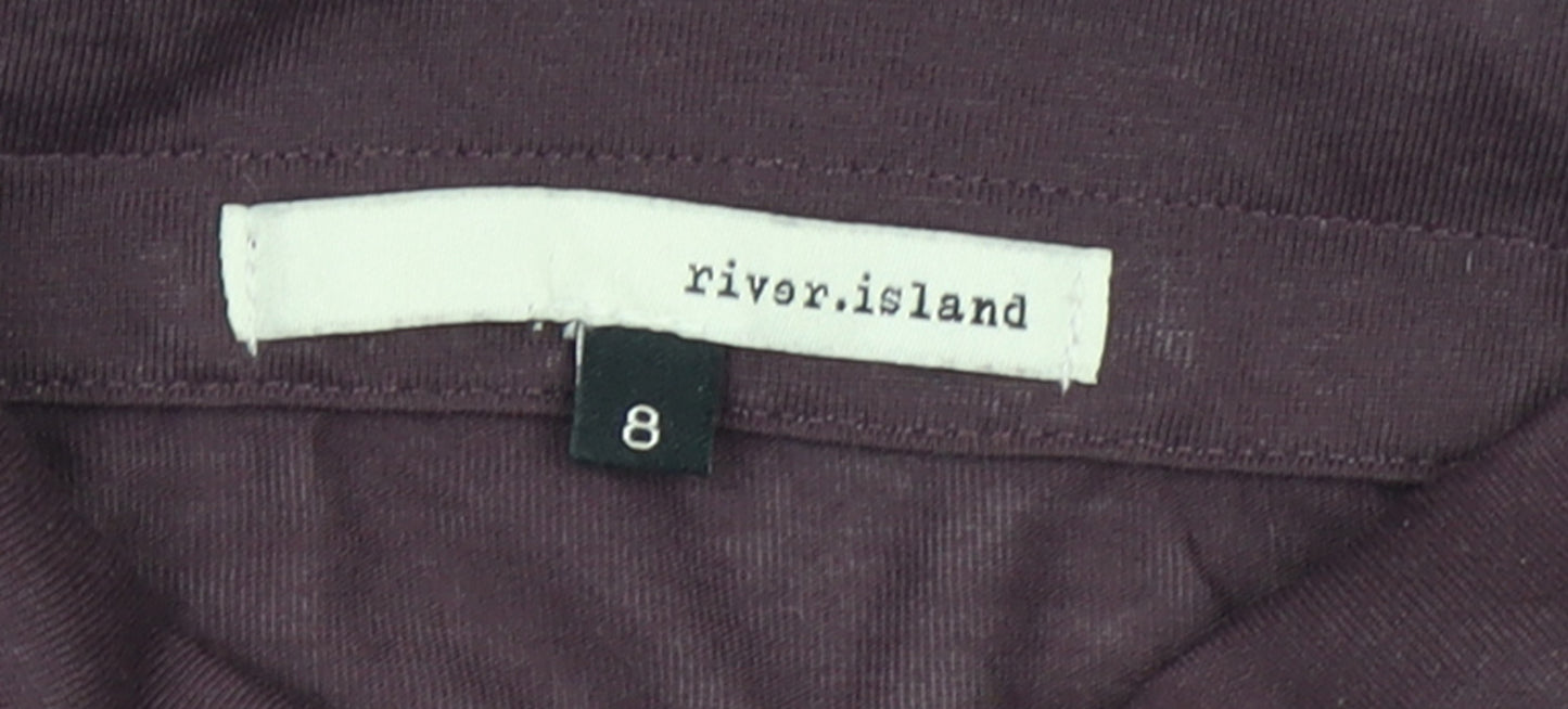 River Island Women's Purple Button-Up Collared Sleeveless Blouse Size 8