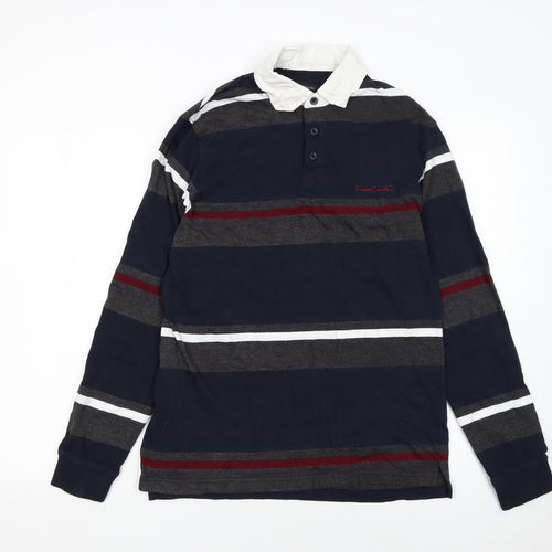 Pierre Cardin Men's Multicoloured Long Sleeve Striped Polo Shirt M
