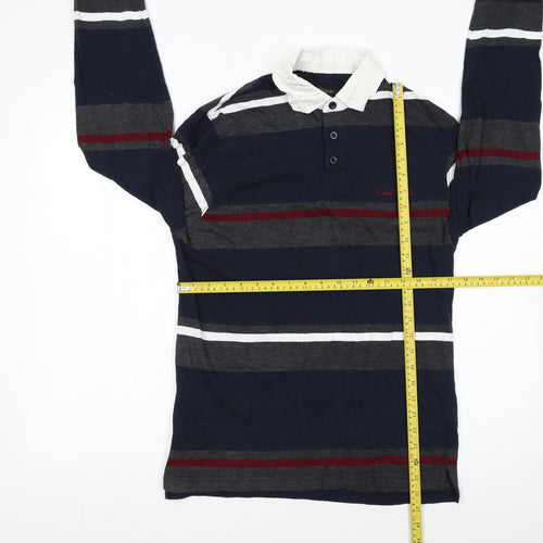 Pierre Cardin Men's Multicoloured Long Sleeve Striped Polo Shirt M