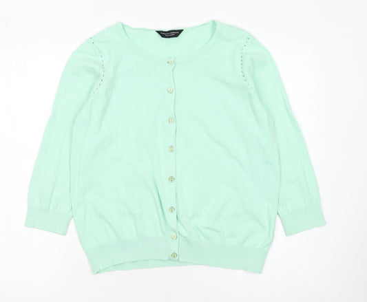 Dorothy Perkins Women's Mint Green Cotton Cardigan Size 16