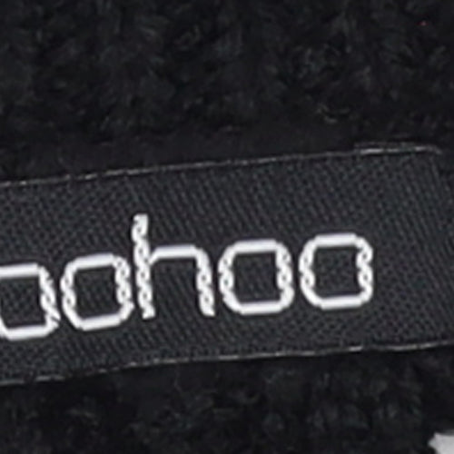 Boohoo Women’s Black Collared Cable Knit Henley Jumper Size M
