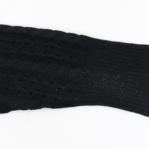 Boohoo Women’s Black Collared Cable Knit Henley Jumper Size M