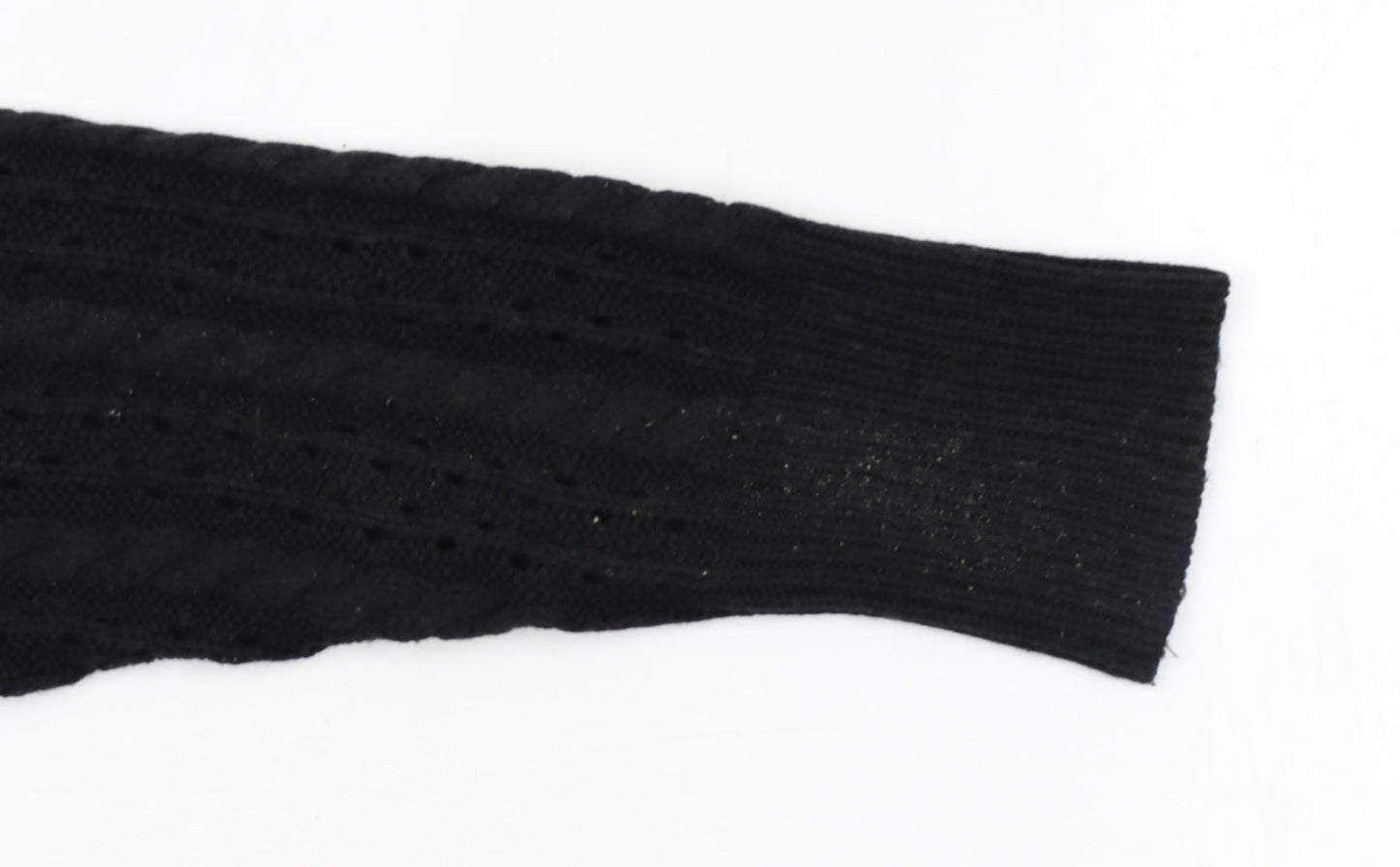 Boohoo Women’s Black Collared Cable Knit Henley Jumper Size M
