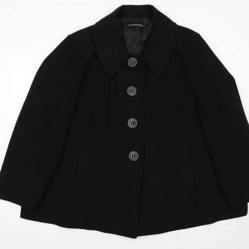Wardrobe Women Black Mid-Length Overcoat Size 24 Lined