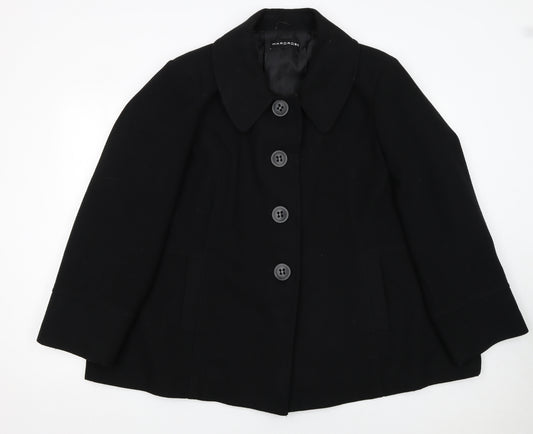 Wardrobe Women Black Mid-Length Overcoat Size 24 Lined