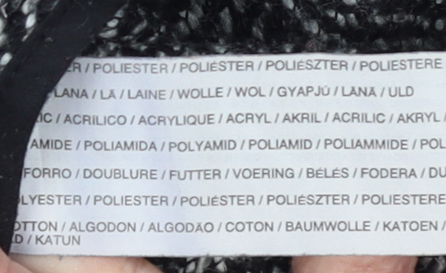 Mango Women’s Grey Herringbone Wool Blend Blazer Size 12