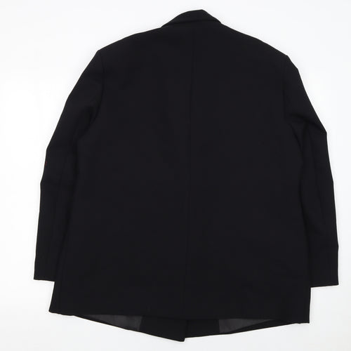 Zara Women Black XL Single-Breasted Blazer Jacket