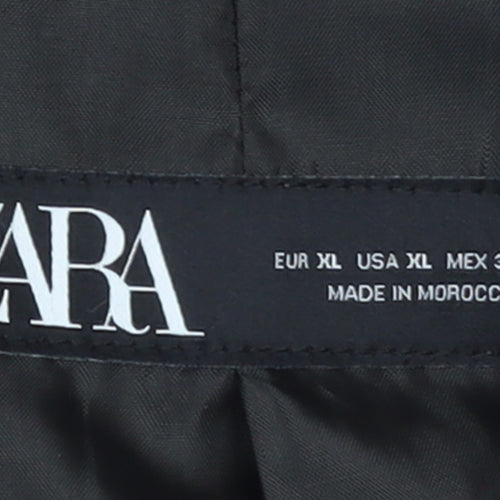 Zara Women Black XL Single-Breasted Blazer Jacket