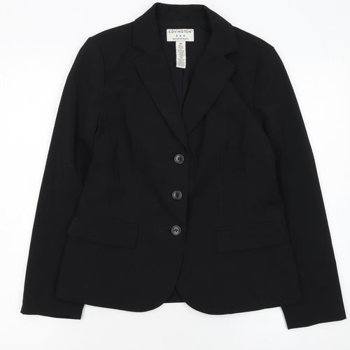 Covington Women Black Petite 4P Stretch Blazer Jacket