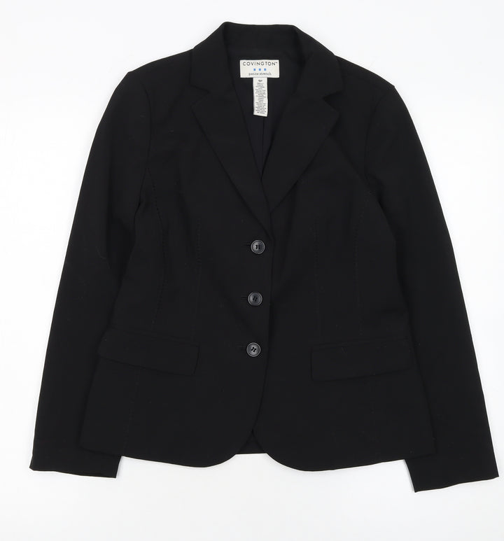 Covington Women Black Petite 4P Stretch Blazer Jacket