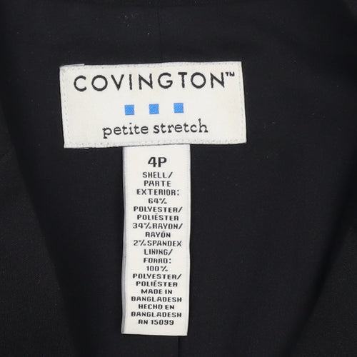 Covington Women Black Petite 4P Stretch Blazer Jacket