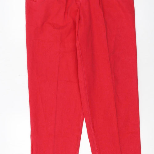 Gardeur Womens Red Cotton Tapered Classic Jeans Size 12