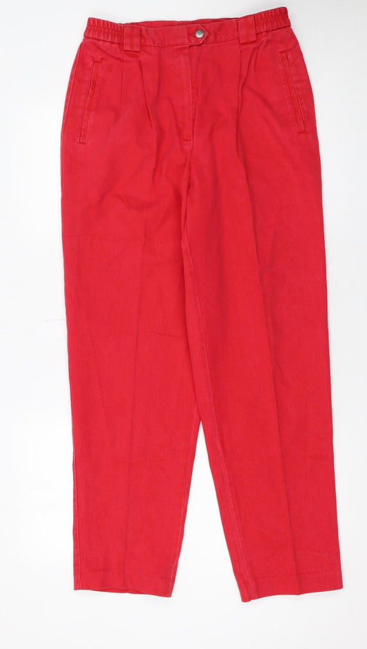 Gardeur Womens Red Cotton Tapered Classic Jeans Size 12
