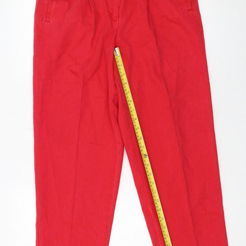 Gardeur Womens Red Cotton Tapered Classic Jeans Size 12