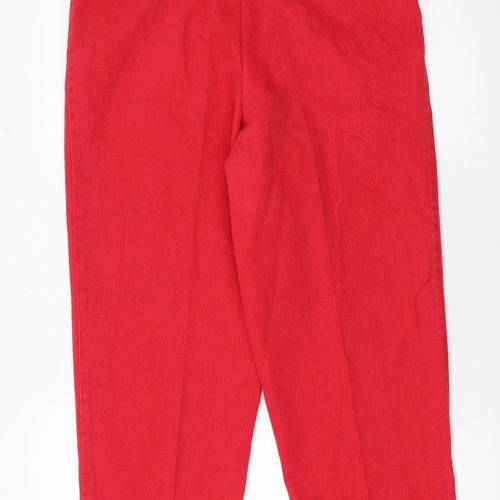 Gardeur Womens Red Cotton Tapered Classic Jeans Size 12