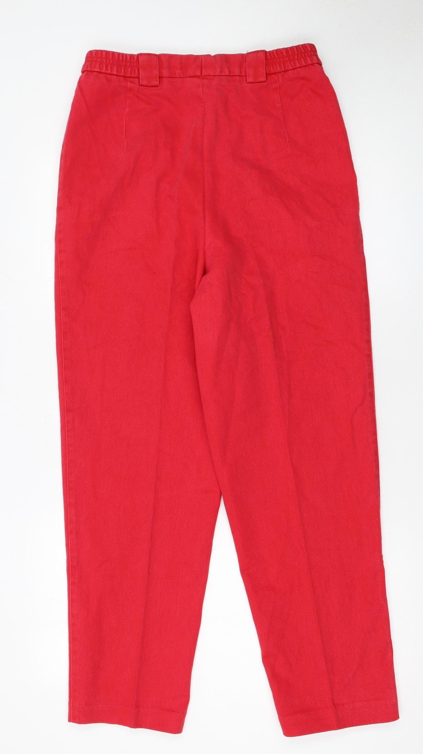 Gardeur Womens Red Cotton Tapered Classic Jeans Size 12