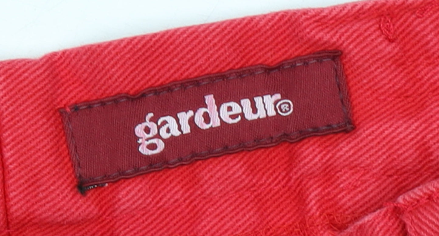 Gardeur Womens Red Cotton Tapered Classic Jeans Size 12