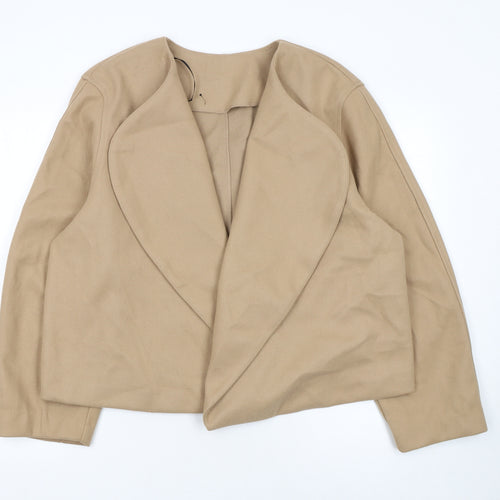 H&M Divided Women Beige Blazer Jacket Size 14 Regular Fit