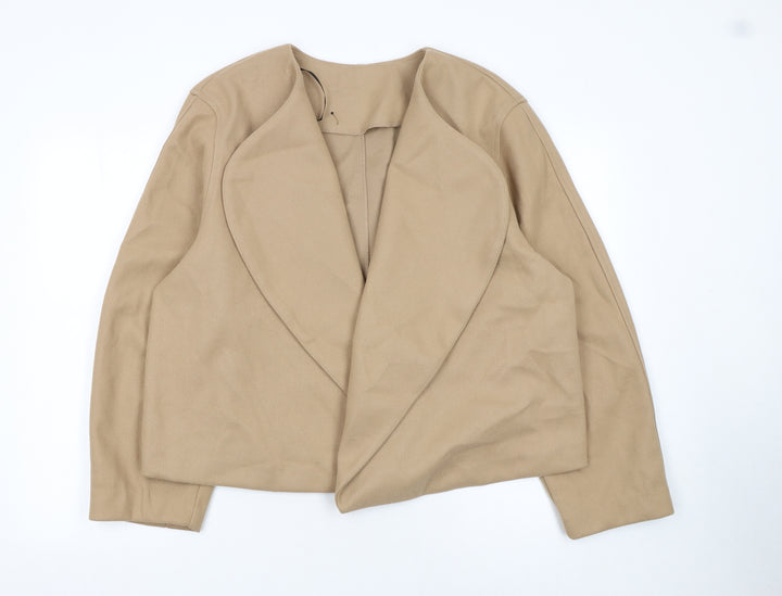 H&M Divided Women Beige Blazer Jacket Size 14 Regular Fit