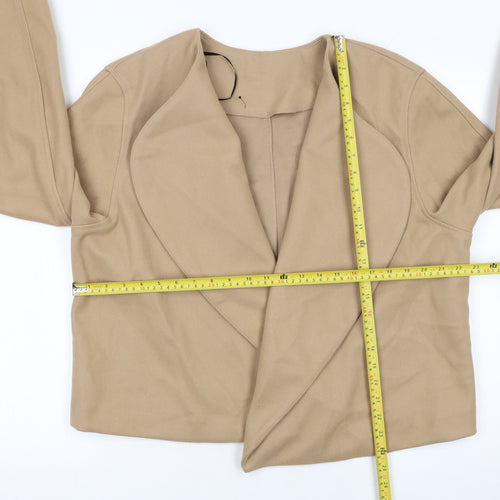 H&M Divided Women Beige Blazer Jacket Size 14 Regular Fit