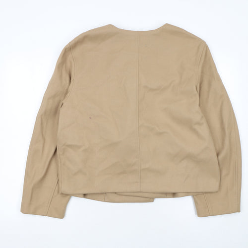H&M Divided Women Beige Blazer Jacket Size 14 Regular Fit