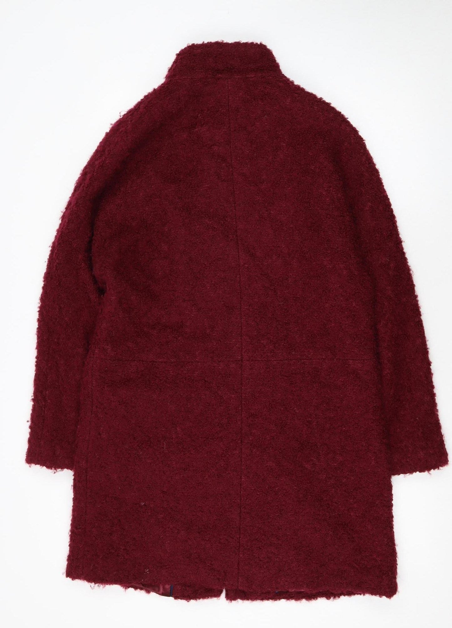 Monsoon Womens Red Wool Blend Mid-Length Coat Size 10