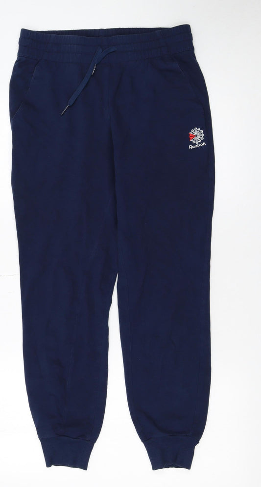 Reebok Women's Blue Jogger Sweatpants Size S Cotton Blend Tapered Fit