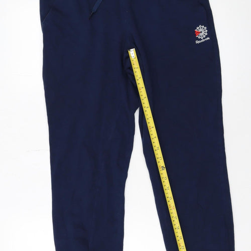 Reebok Women's Blue Jogger Sweatpants Size S Cotton Blend Tapered Fit