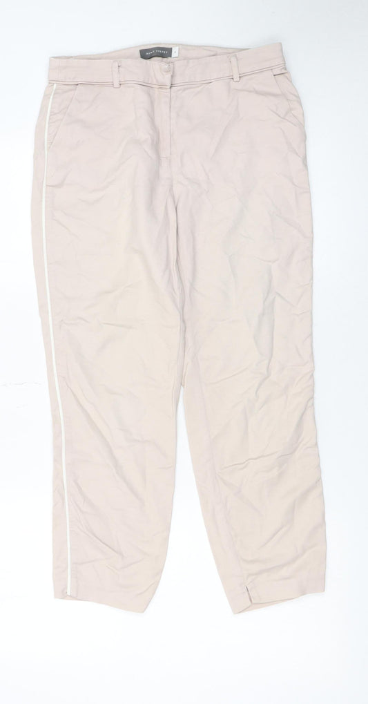 Mint Velvet Womens Beige Chino Trousers Size 8 Slim Fit Stretch