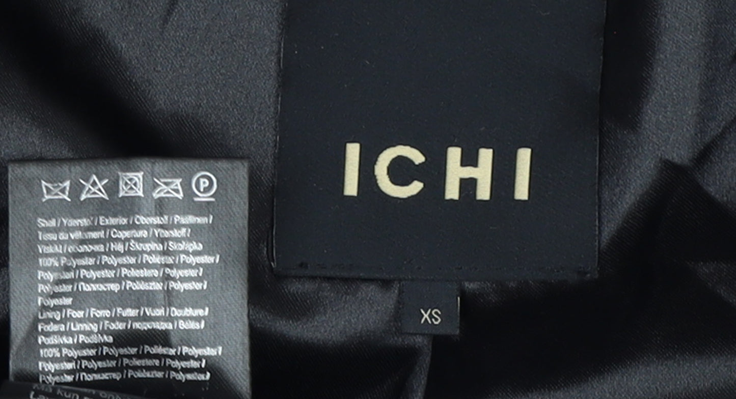 ICHI Women's Black Faux Fur Sleeveless Waistcoat XS