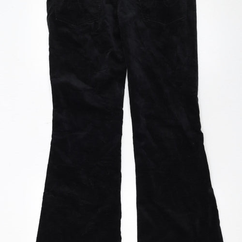 Next Womens Black Corduroy Flared Stretch Trousers UK 10 Regular