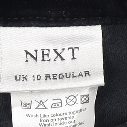 Next Womens Black Corduroy Flared Stretch Trousers UK 10 Regular