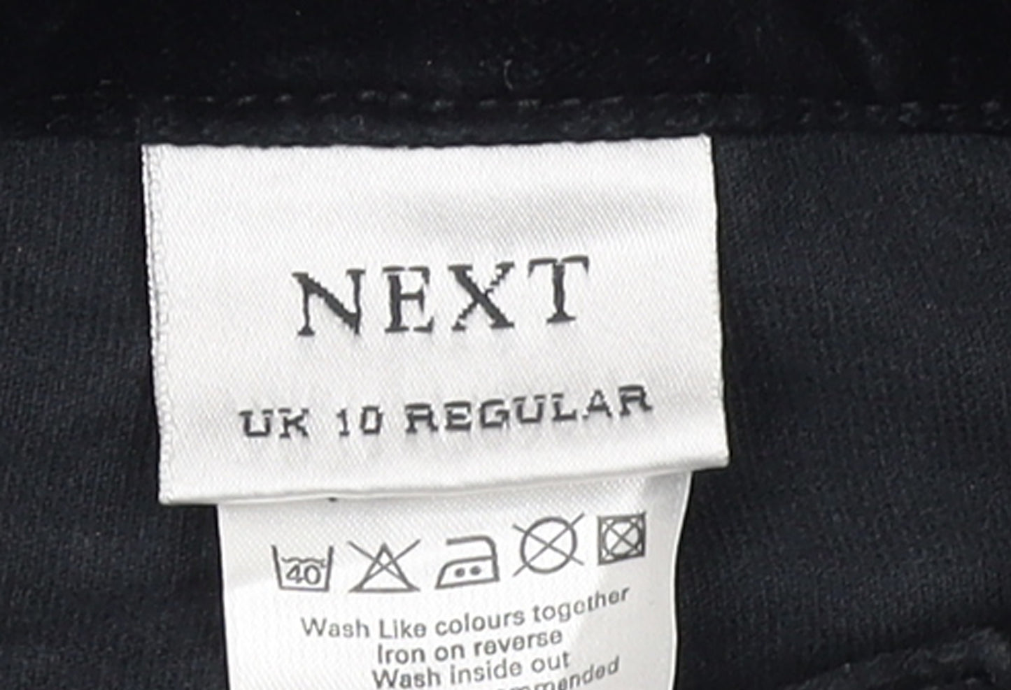 Next Womens Black Corduroy Flared Stretch Trousers UK 10 Regular