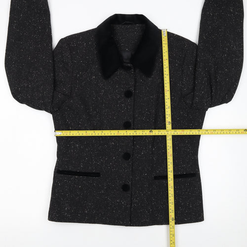 Berkertex Women's Grey Wool Blend Button Jacket Size 14 Classic Style