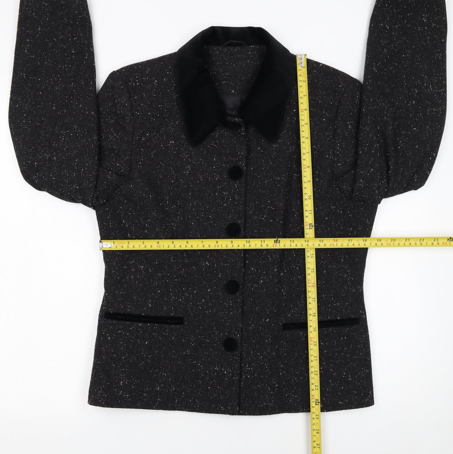 Berkertex Women's Grey Wool Blend Button Jacket Size 14 Classic Style