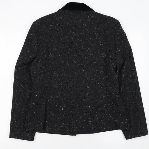 Berkertex Women's Grey Wool Blend Button Jacket Size 14 Classic Style