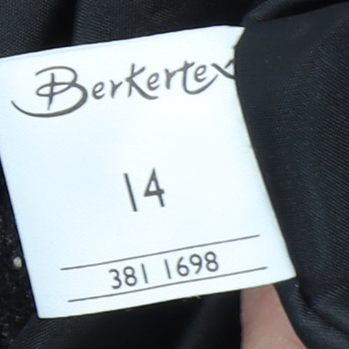 Berkertex Women's Grey Wool Blend Button Jacket Size 14 Classic Style