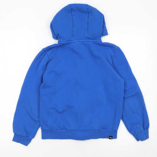Puma Boys Blue Full Zip Hoodie 6-7 Years Fleece Lined Hooded Sweatshirt